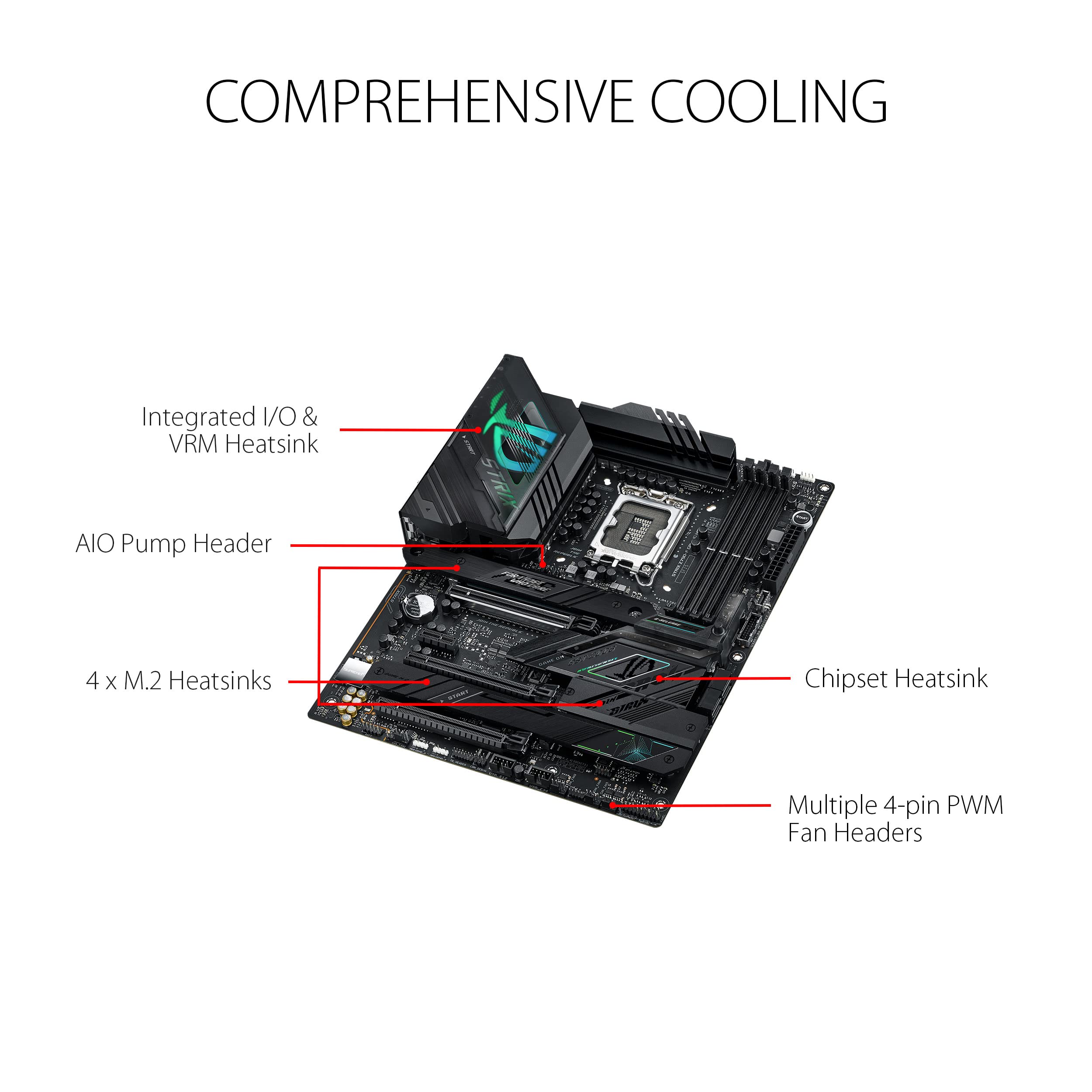 ASUS ROG Strix Z790-F Gaming WiFi 6E LGA 1700(Intel 14th&13th &12th Gen) ATX Gaming Motherboard(16 + 1 Power Stages,DDR5,Four M.2 Slots, PCIe 5.0,WiFi 6E,USB 3.2 Gen 2x2 Type-C with PD 3.0 up to 30W) - Image 3
