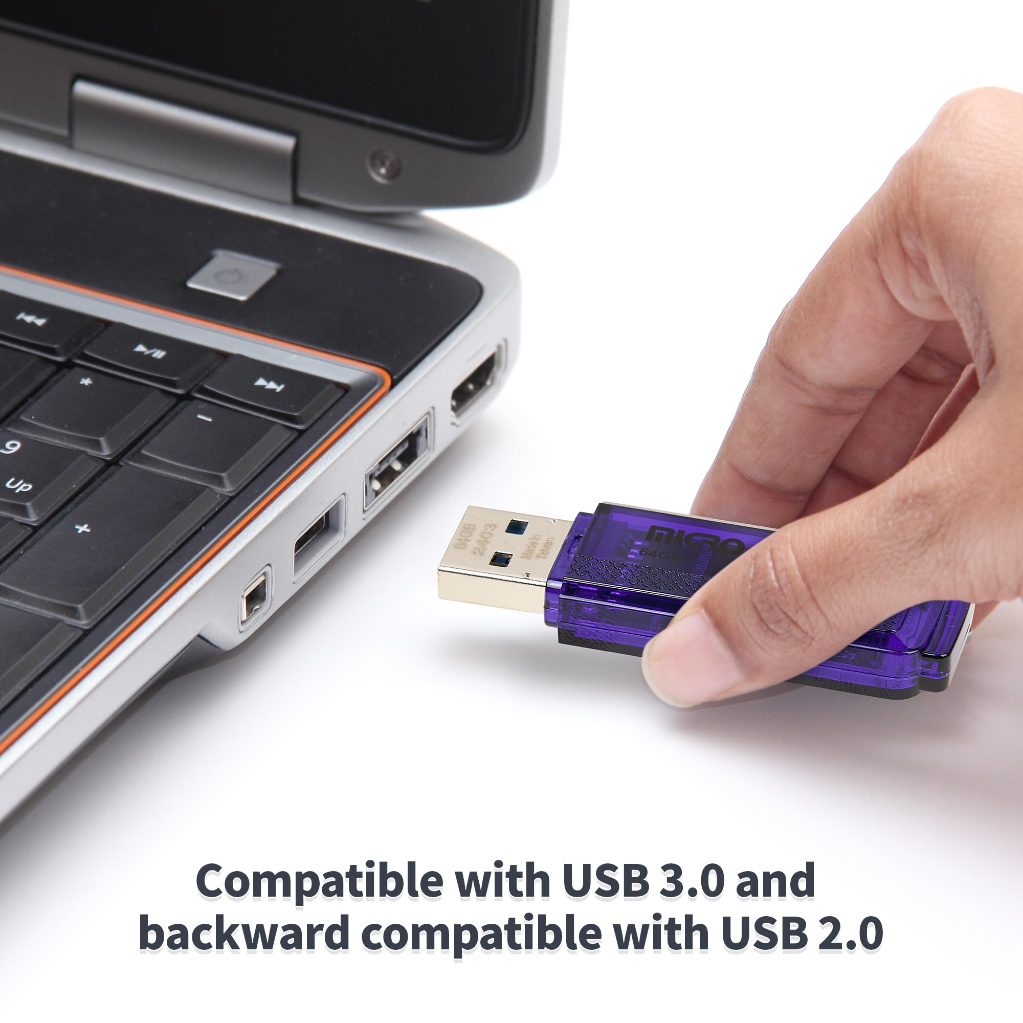 INLAND Micro Center Super Speed 64GB 2-Pack Ultra Flash Drive USB 3.0/USB 3.1 Gen1 Memory Stick with Keychain Thumb Drive Photo Stick Jump Drive - Image 4