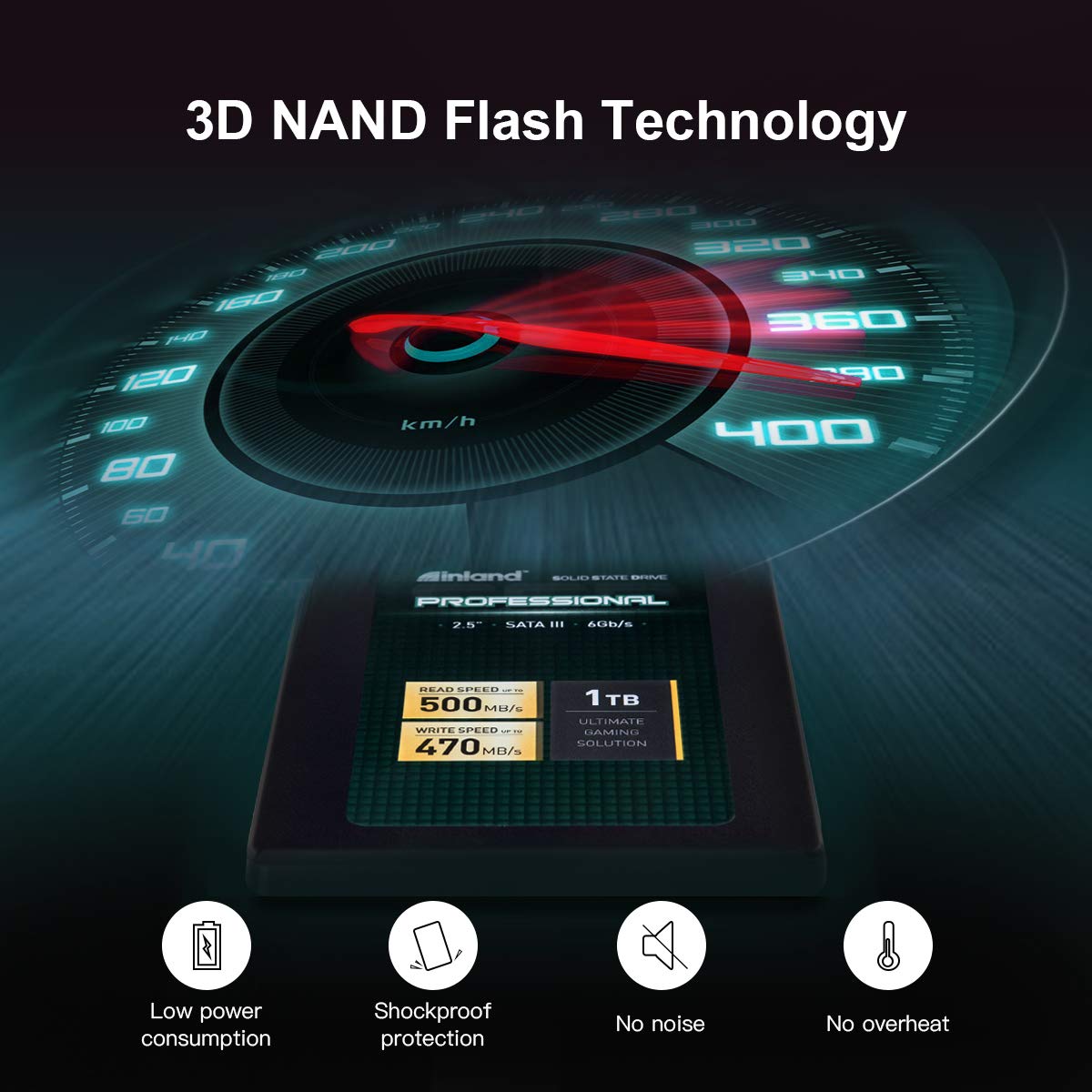 INLAND Professional 1TB SSD 3D NAND SATA III 6Gb/s 2.5" 7mm Internal Solid State Drive (1T) - Image 5