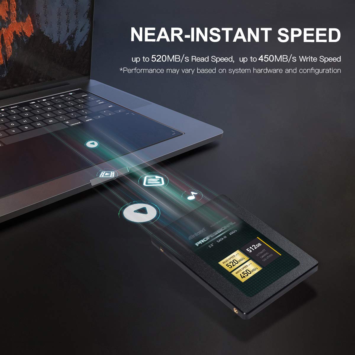 INLAND Professional 512GB SSD 3D TLC NAND SATA III 6Gb/s 2.5" 7mm Internal Solid State Drive (512GB) - Image 3
