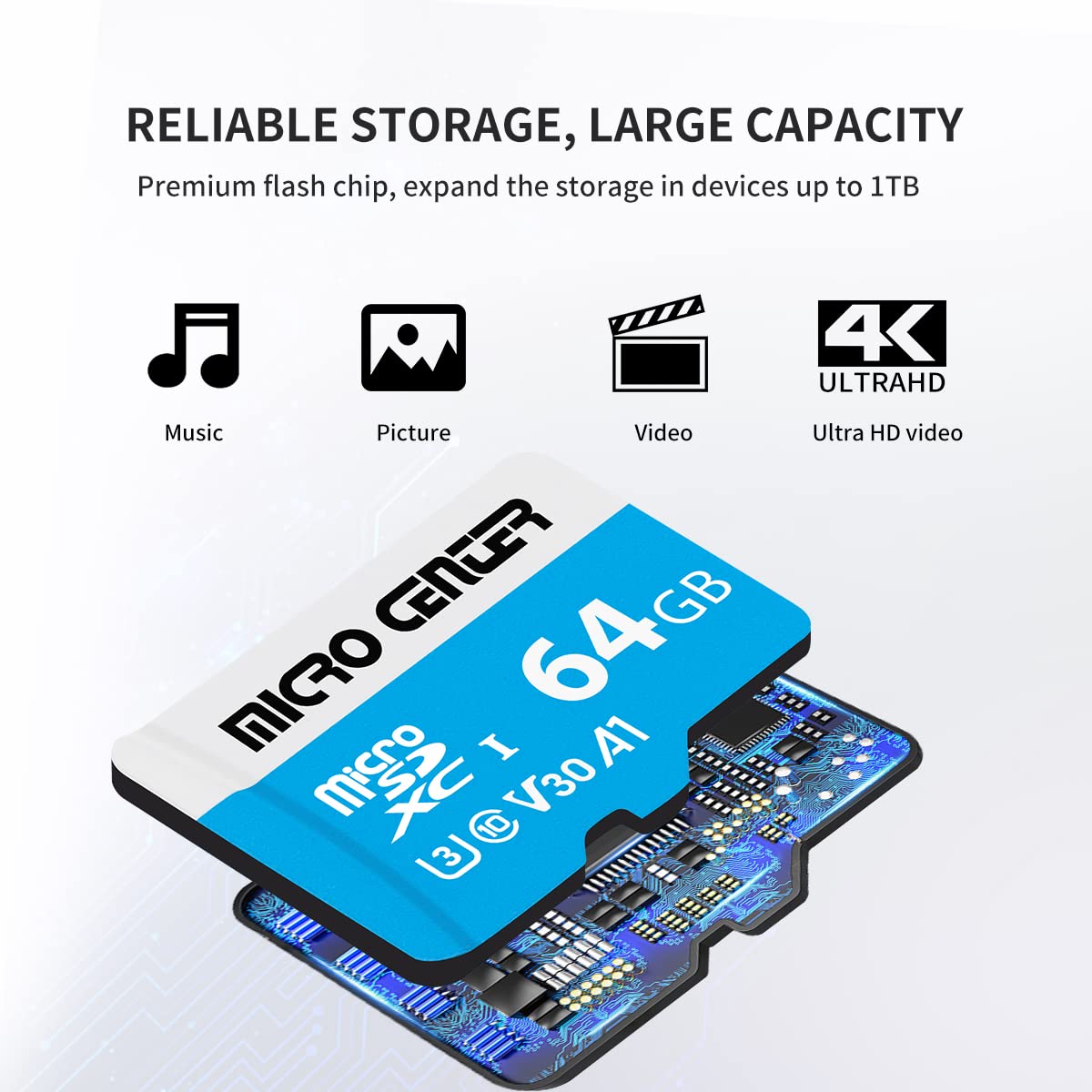 Micro Center 64GB microSDXC Card 2 Pack, Nintendo-Switch Compatible Micro SD Card, UHS-I C10 U3 V30 4K UHD Video A1 R/W Speed up to 95/30 MB/s Flash Memory Card with Adapter (64GB x 2) - Image 5