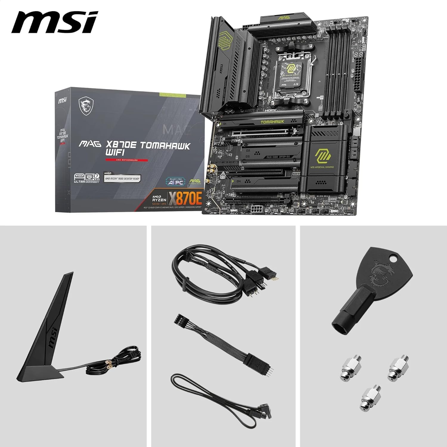 Micro Center AMD Ryzen 9 9950X CPU Processor with MSI MAG X870E Tomahawk WiFi ATX Motherboard (DDR5, PCIe 5.0 x16, M.2 Gen5, Wi-Fi 7, 5G LAN) - Image 8