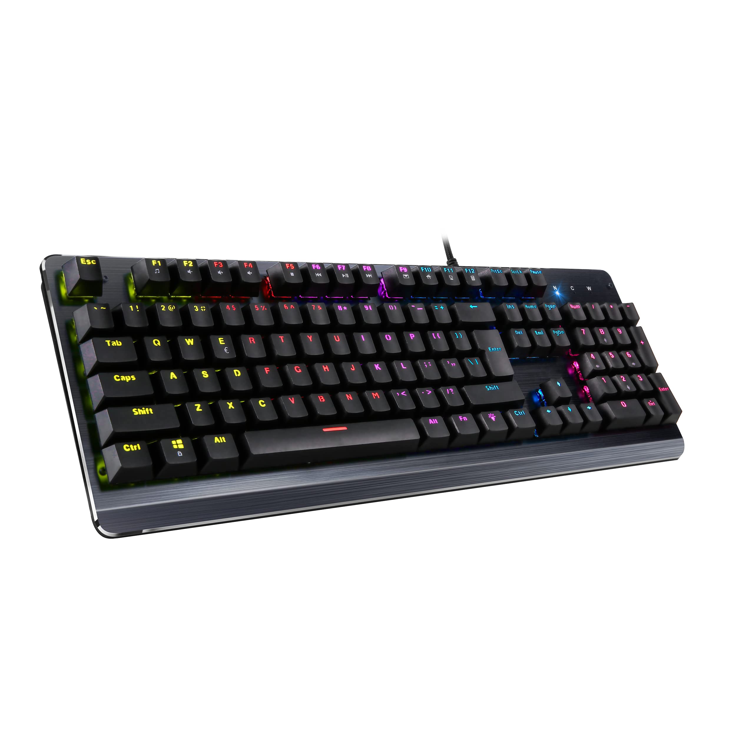 ProHT Rainbow LED Backlit USB Wired Keyboard with Blue Switches,Durable ABS Keycaps/Anti-Ghosting/Spill-Resistant Mechanical Keyboard for PC Mac Xbox Gamer - Image 4
